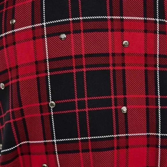 Torrid Red Plaid Rockstar Punk Skater Dress 00 - Picture 3 of 6